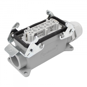 Preview: Industriesteckverbinder - Sockelgehäuse + Buchse 16 Polig 16A - Metall